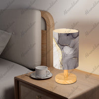Black White and Gold Ink Flow - Table Lamp - abrandilion