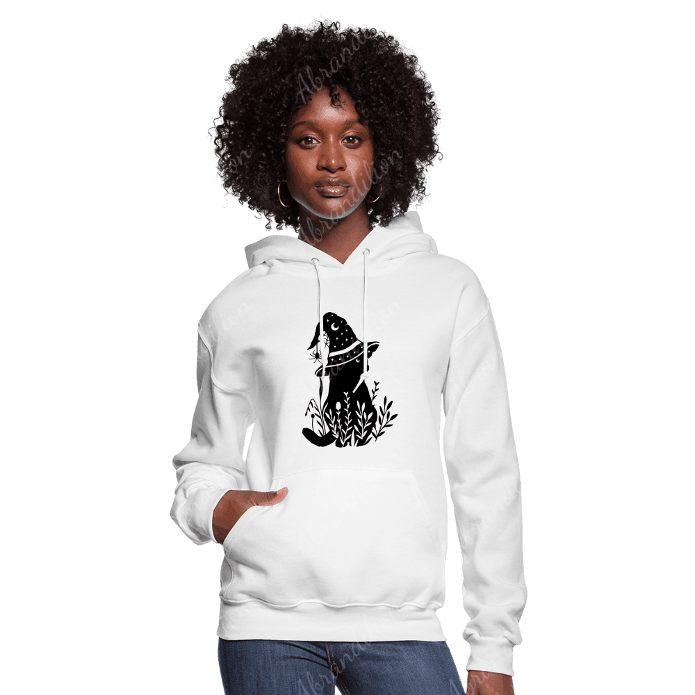 Cat With Witch Hat Women's Hoodie - abrandilion