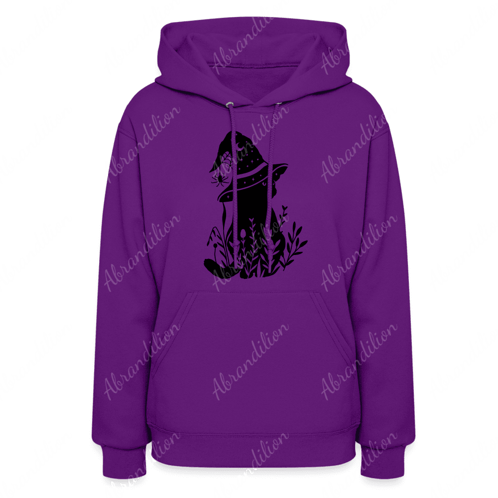 Cat With Witch Hat Women's Hoodie - abrandilion