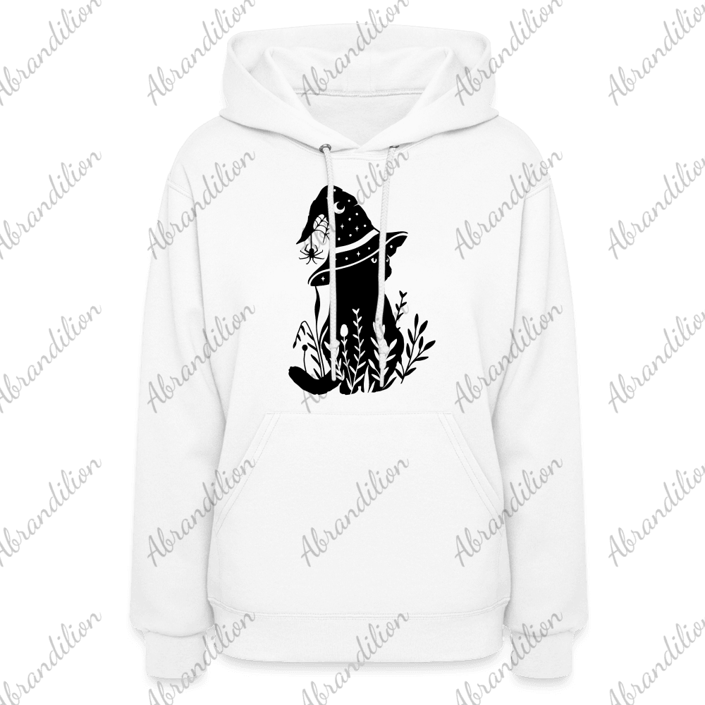 Cat With Witch Hat Women's Hoodie - abrandilion