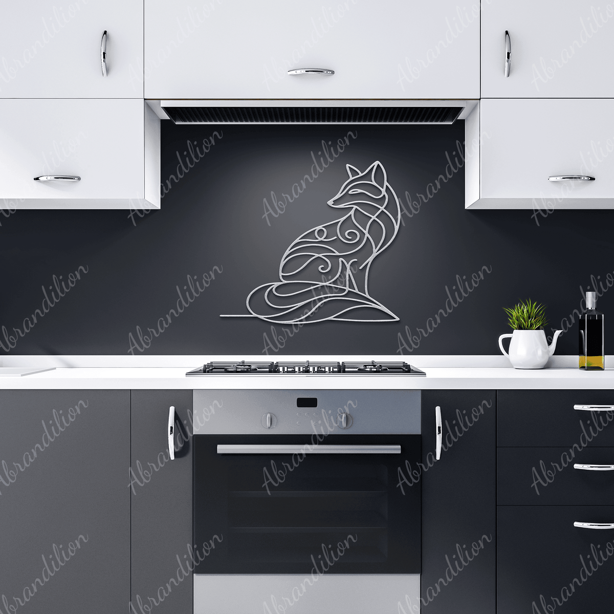 Elegant Fox, Metal Wall Art, Home Decor - abrandilion