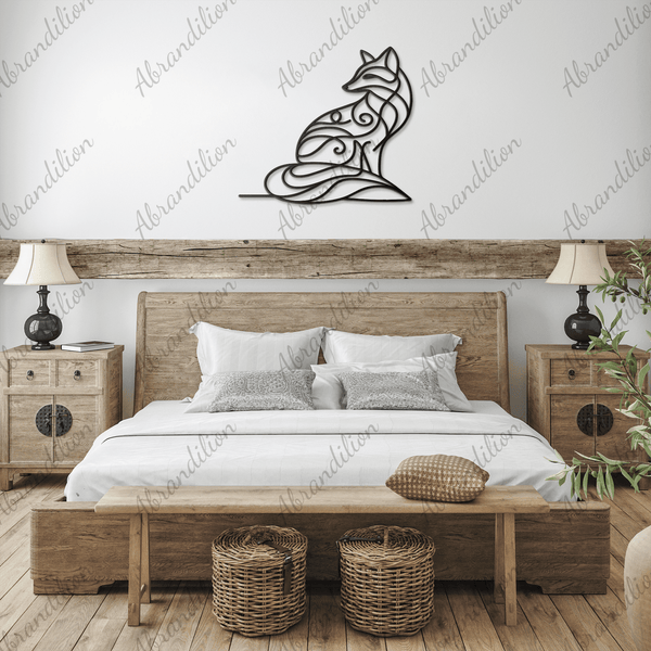 Elegant Fox, Metal Wall Art, Home Decor - abrandilion