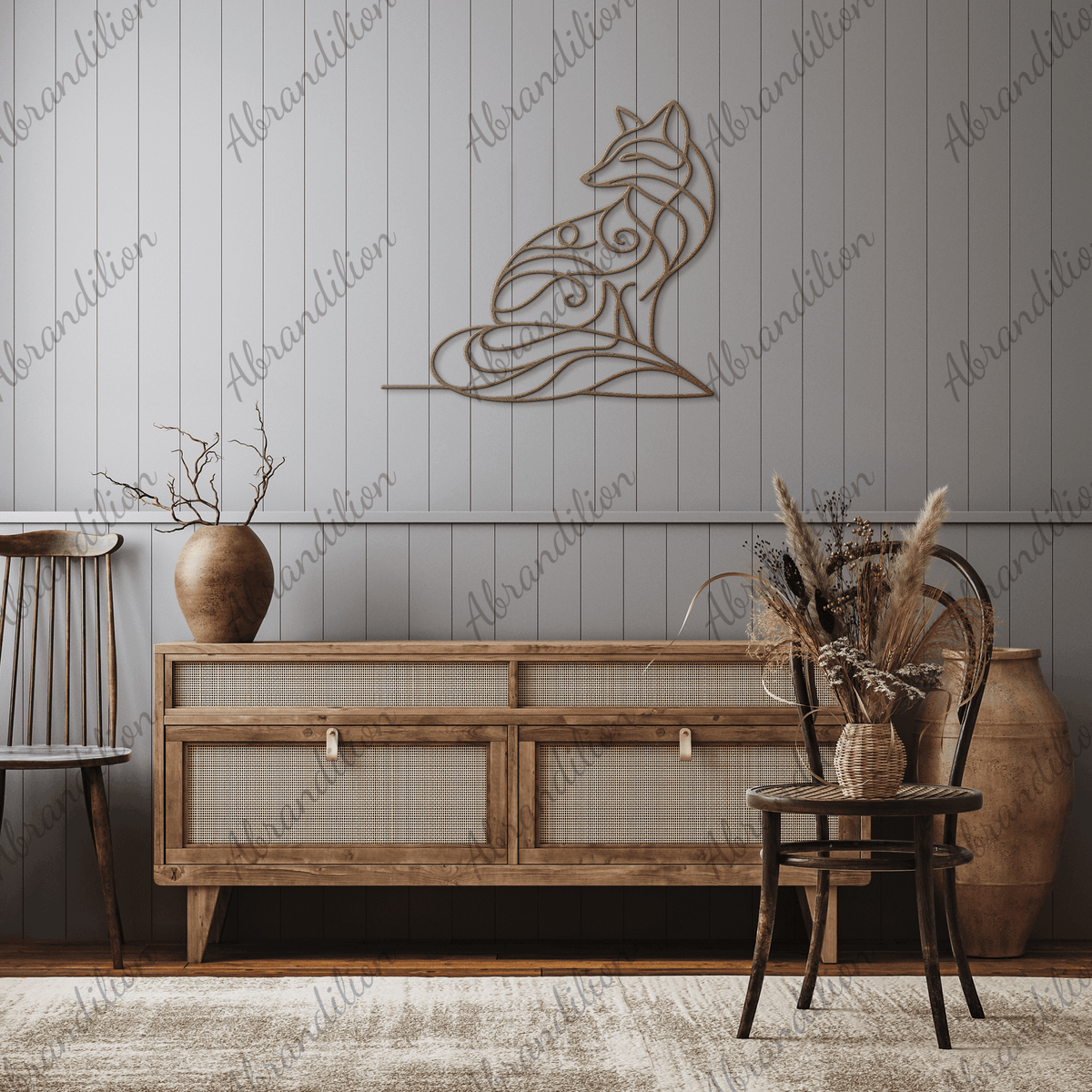 Elegant Fox, Metal Wall Art, Home Decor - abrandilion