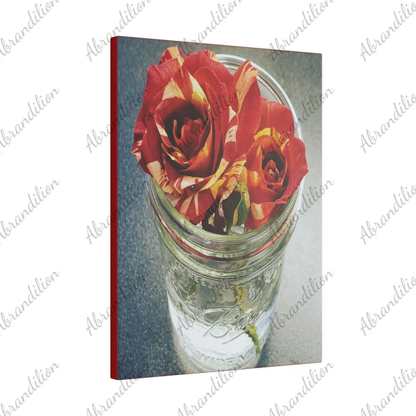 Floral Wall Art Canvas - Elegant Roses in Jar Decor - abrandilion