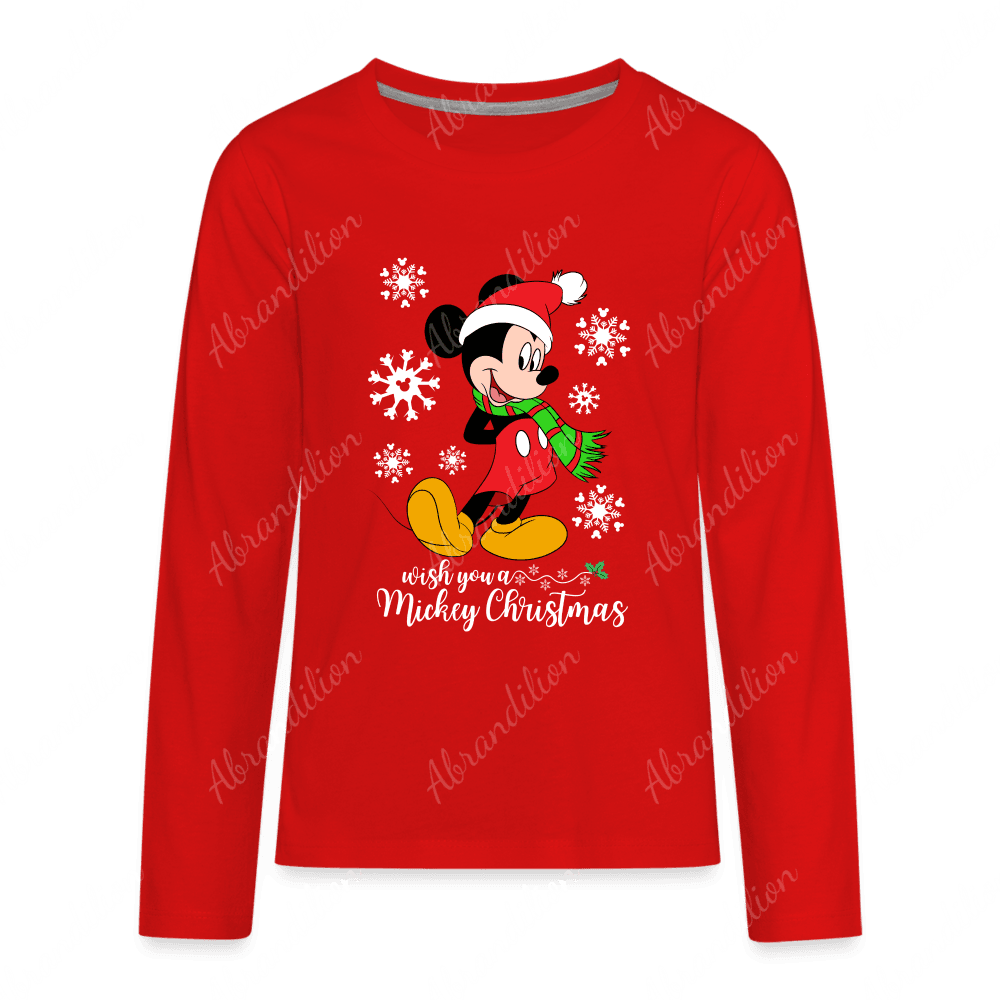 Mouse Christmas Kids' Premium Long Sleeve T-Shirt - abrandilion