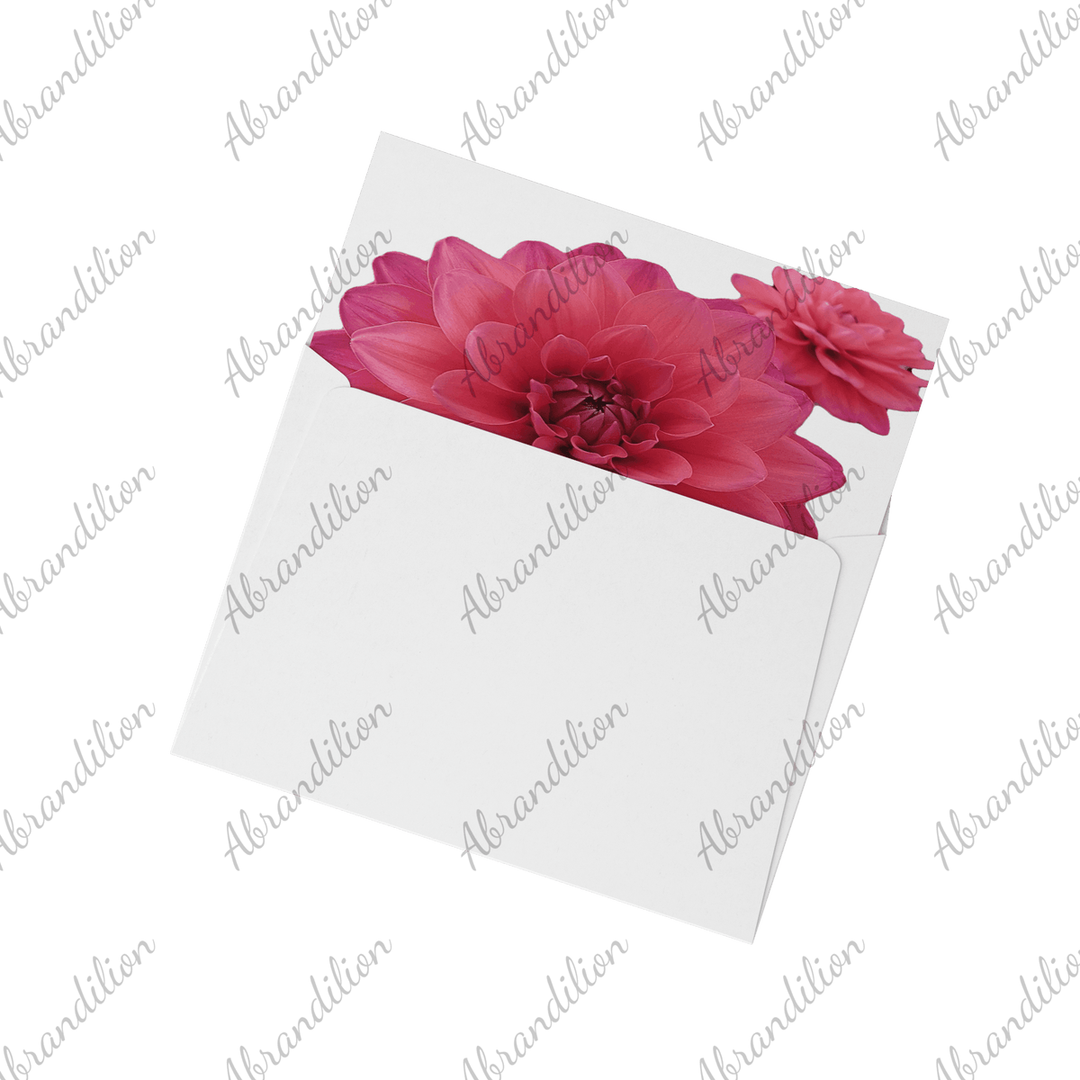 Pink Dahlia - Flat Card with Envelopes - abrandilion