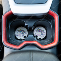 Sleepy Unicorn Car Coasters | Set of 2 - abrandilion