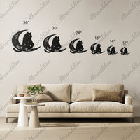 Cat Sitting on Moon | Wall Art | Crescent Moon - abrandilion