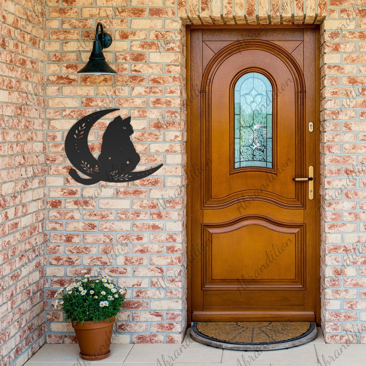 Cat Sitting on Moon | Wall Art | Crescent Moon - abrandilion