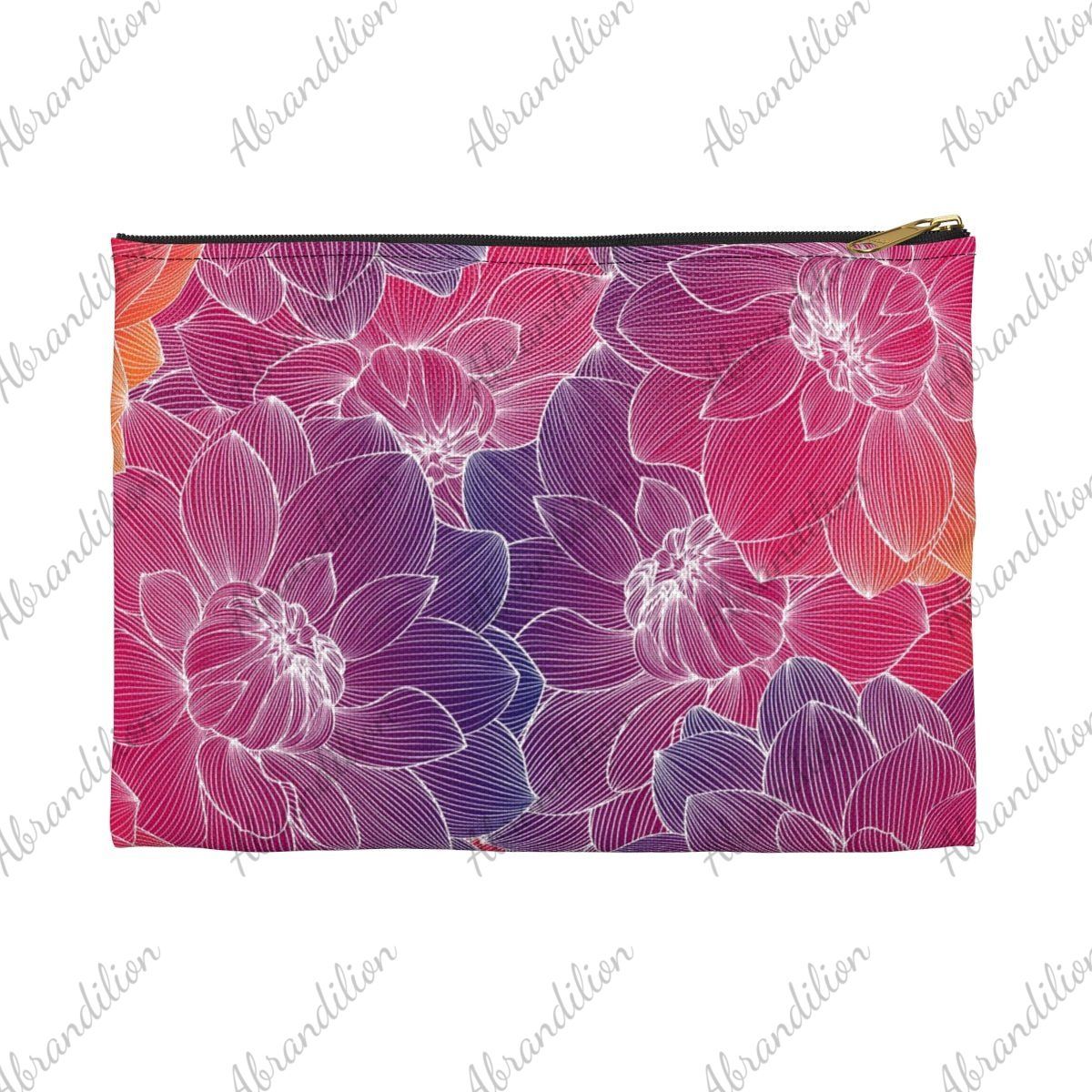 Colorful Dahlia Accessory Pouch | Polyester - abrandilion