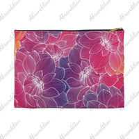 Colorful Dahlia Accessory Pouch | Polyester - abrandilion