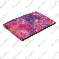 Colorful Dahlia Accessory Pouch | Polyester - abrandilion