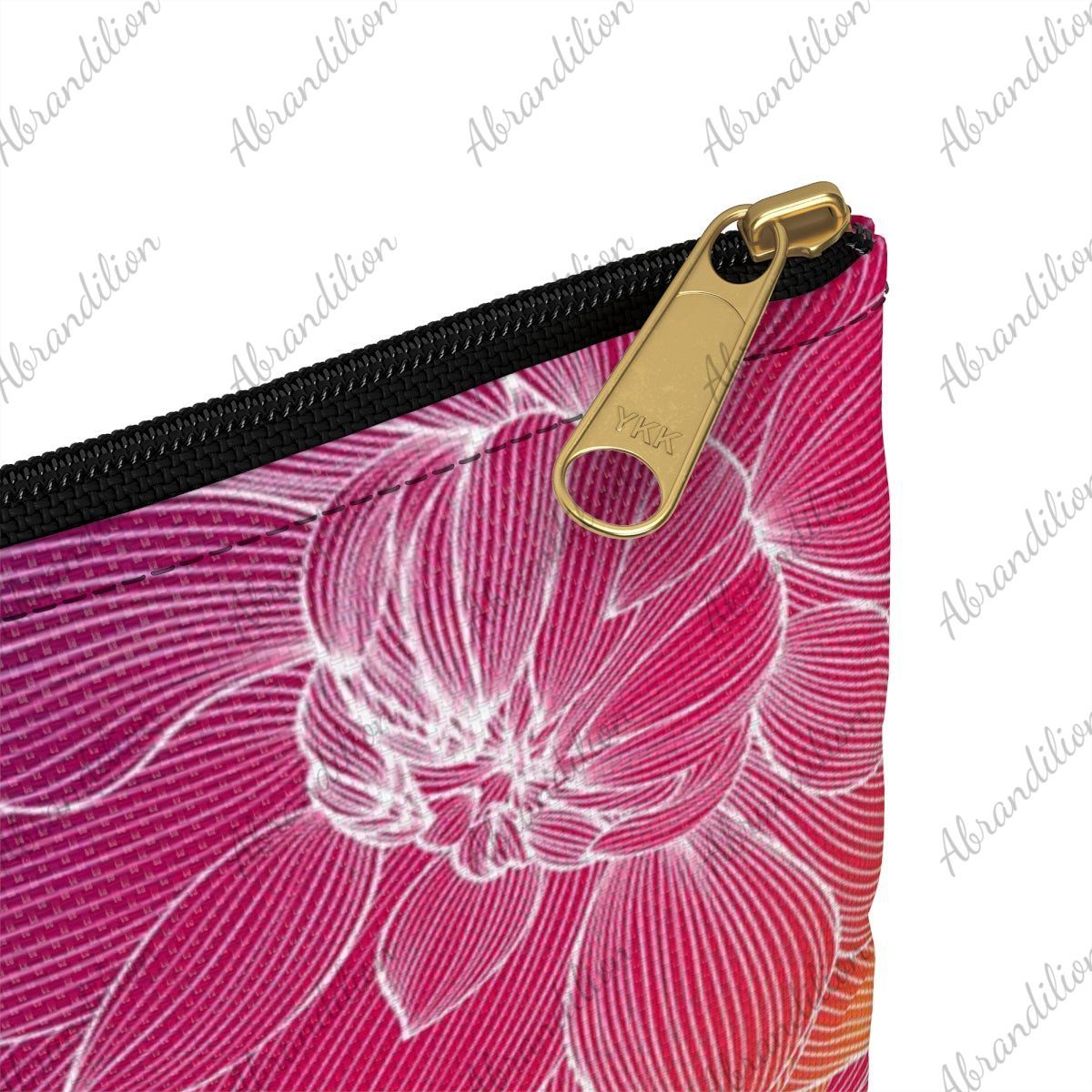 Colorful Dahlia Accessory Pouch | Polyester - abrandilion