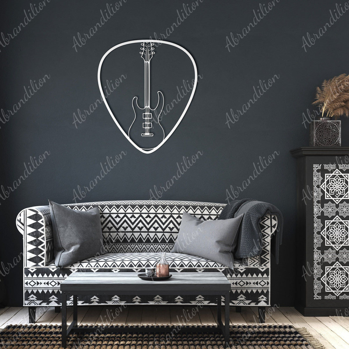 Guitar in Guitar Pick | Wall Art - abrandilion