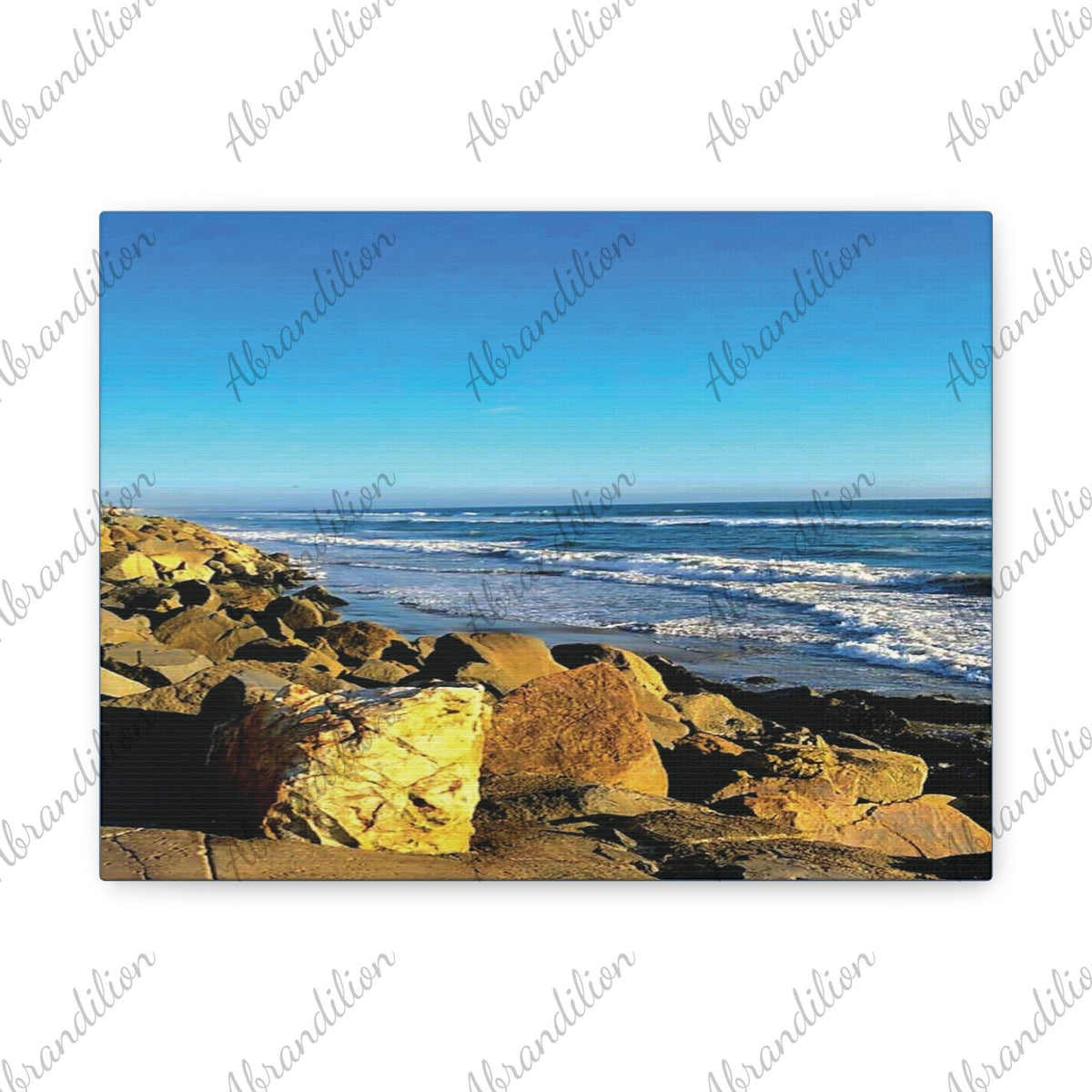 Ocean Waves Stretched Canvas | Canvas Art | 12"x9" | Ethically Sourced - abrandilion