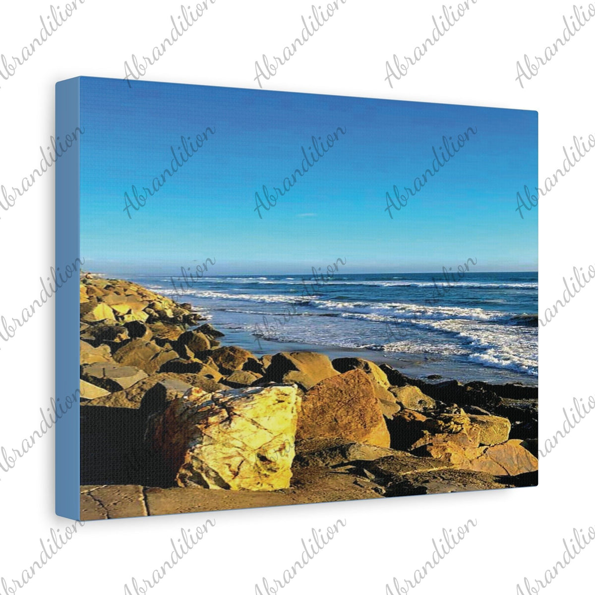 Ocean Waves Stretched Canvas | Canvas Art | 12"x9" | Ethically Sourced - abrandilion