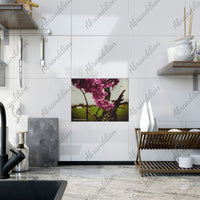 Pink Blooms Ceramic Photo Tile - abrandilion