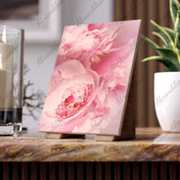 Pink Peony Ceramic Photo Tile - abrandilion