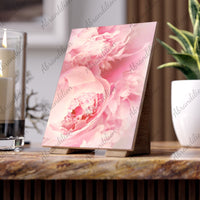 Pink Peony Ceramic Photo Tile - abrandilion