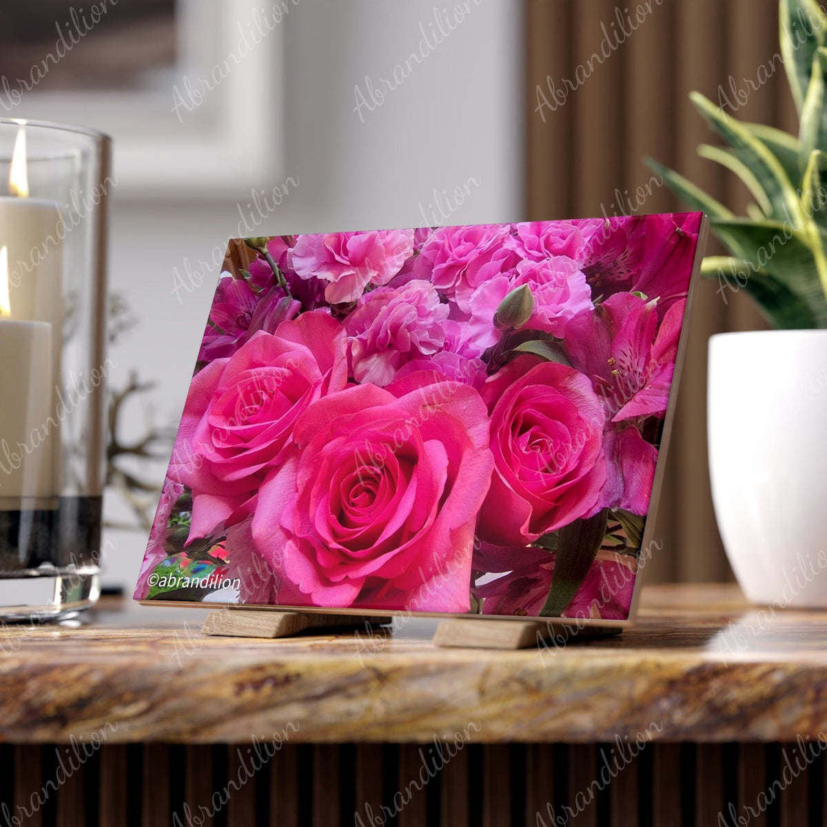 Pretty in Pink Ceramic Photo Tile - abrandilion