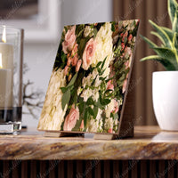 Sister's Flowers Ceramic Photo Tile - abrandilion