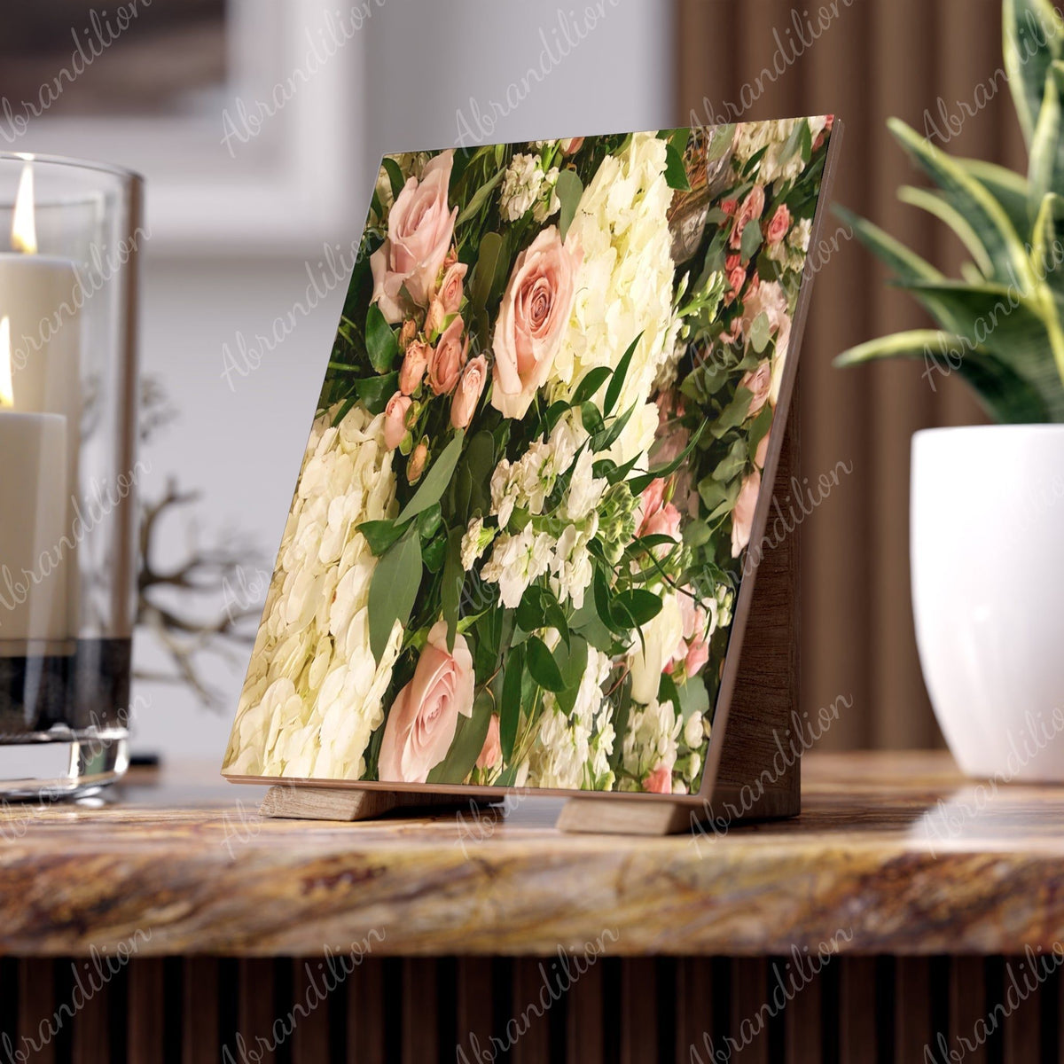 Sister's Flowers Ceramic Photo Tile - abrandilion