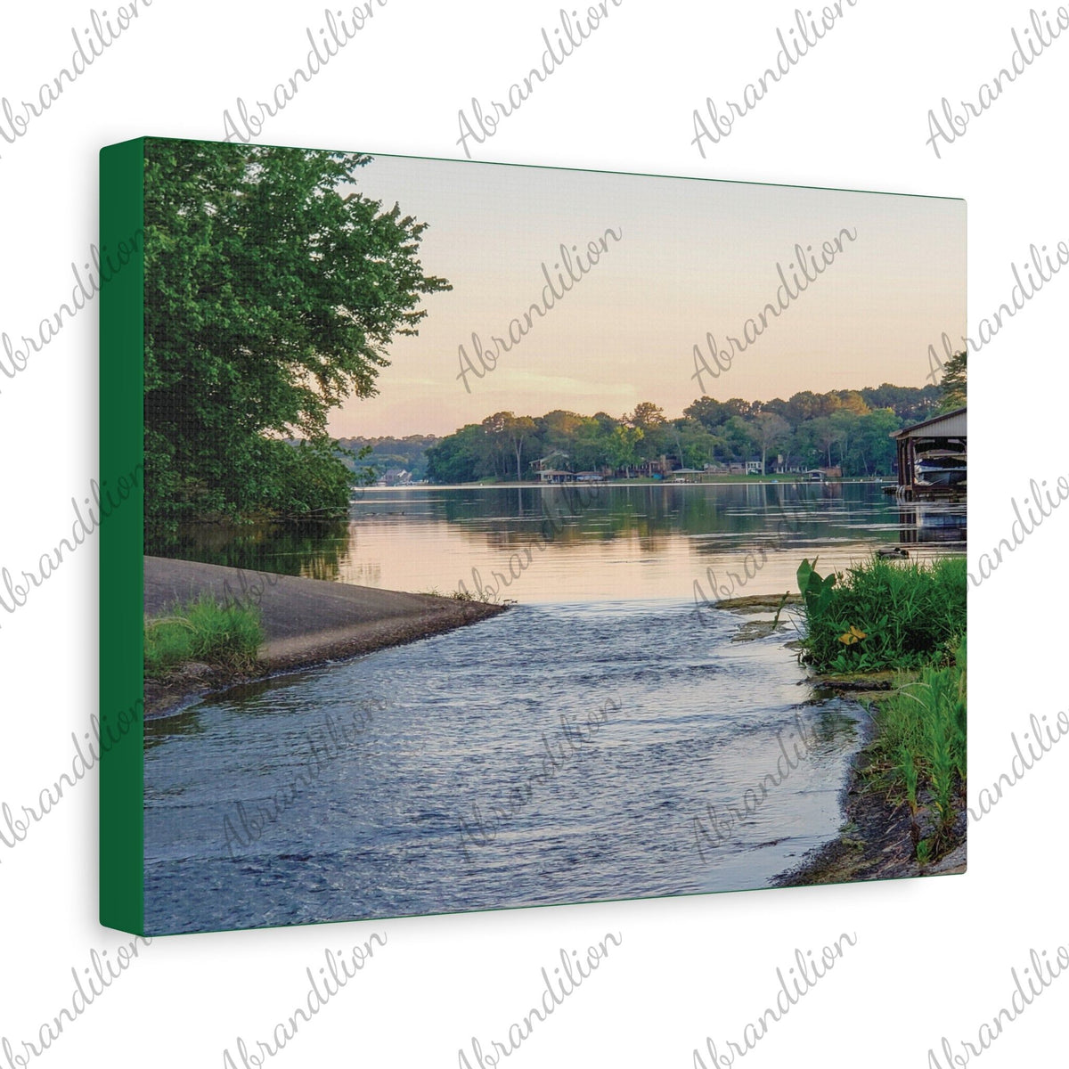 Texas Lake Stretched Canvas | Canvas Art | 12"x9" | Ethically Sourced - abrandilion