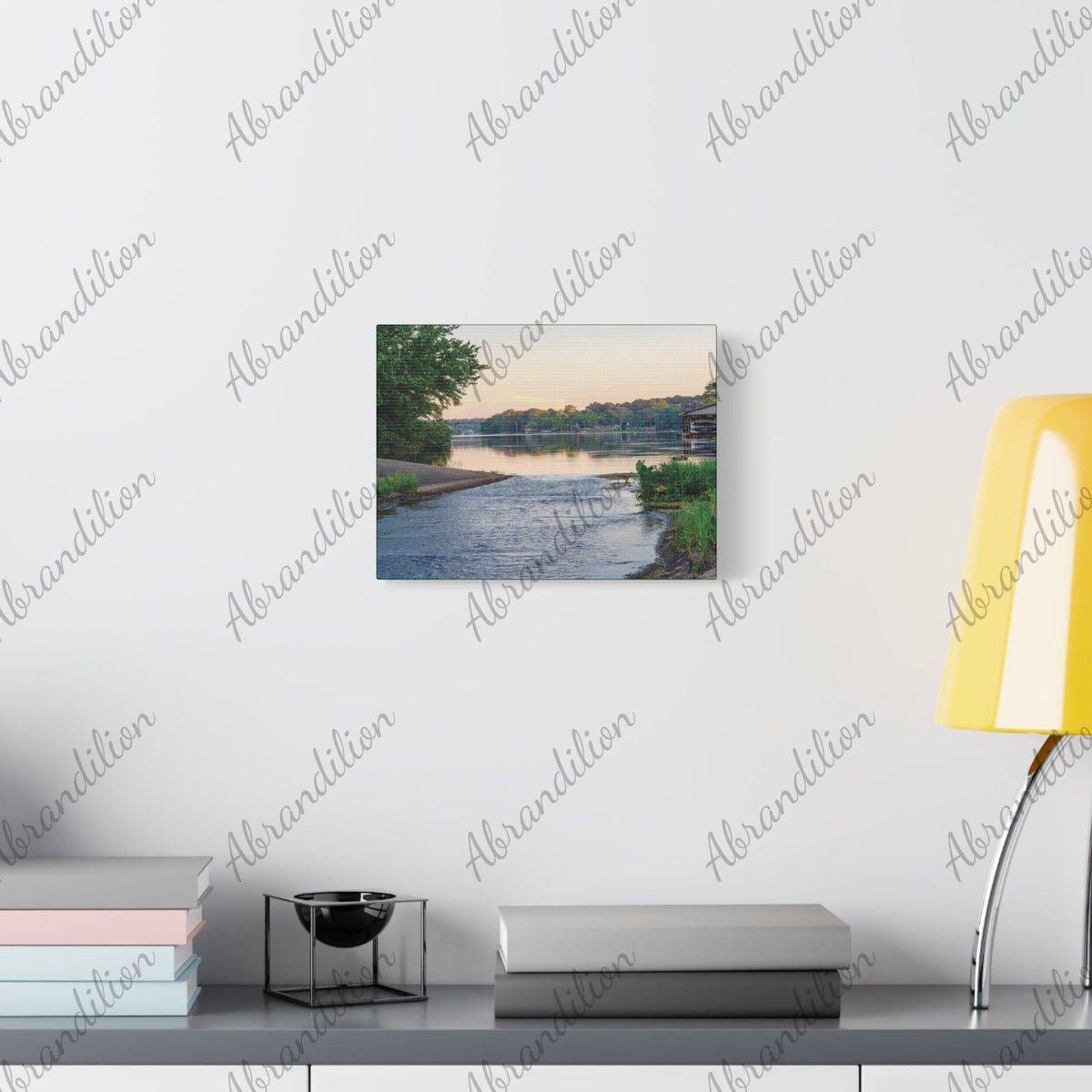 Texas Lake Stretched Canvas | Canvas Art | 12"x9" | Ethically Sourced - abrandilion