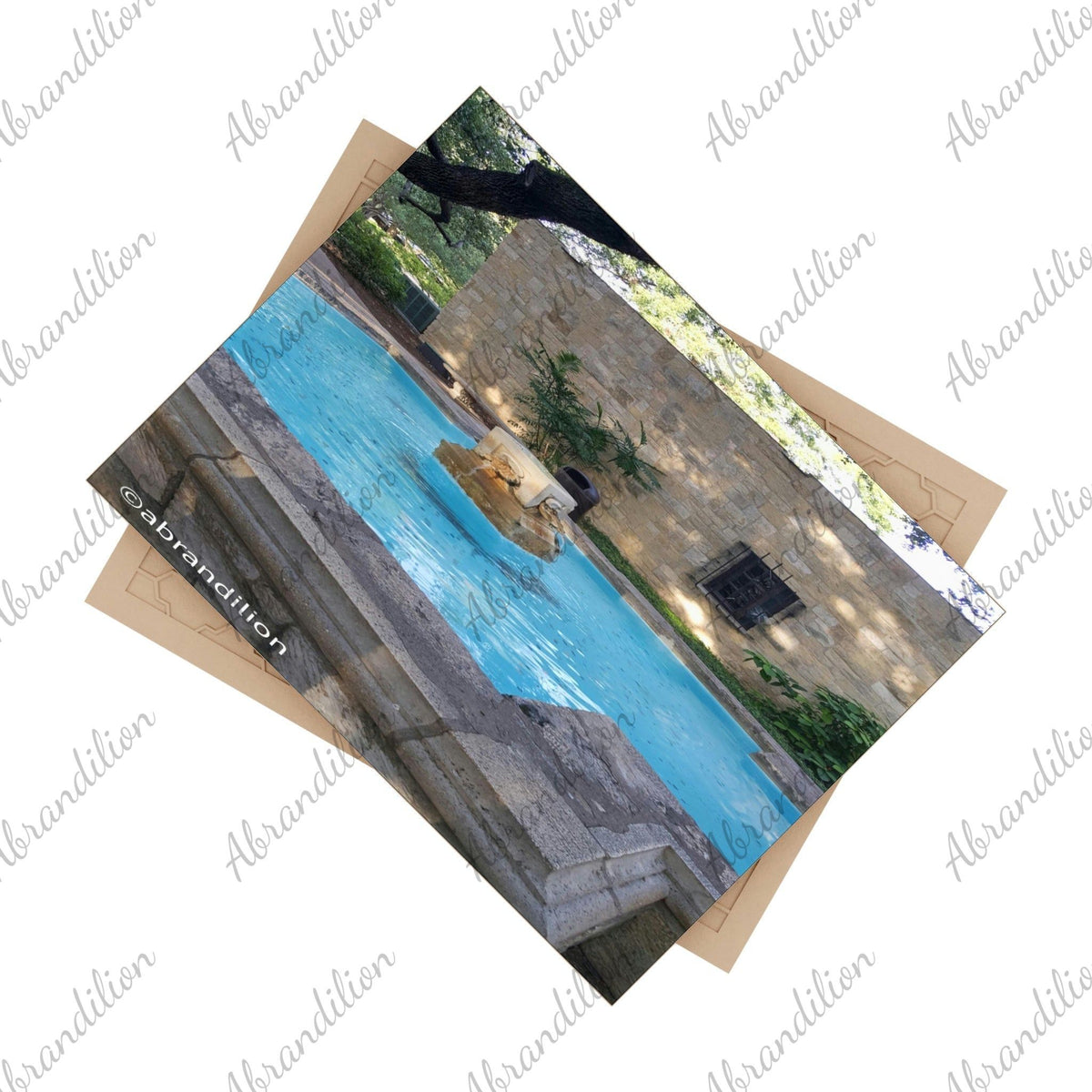 The Alamo Fountain Ceramic Photo Tile - abrandilion