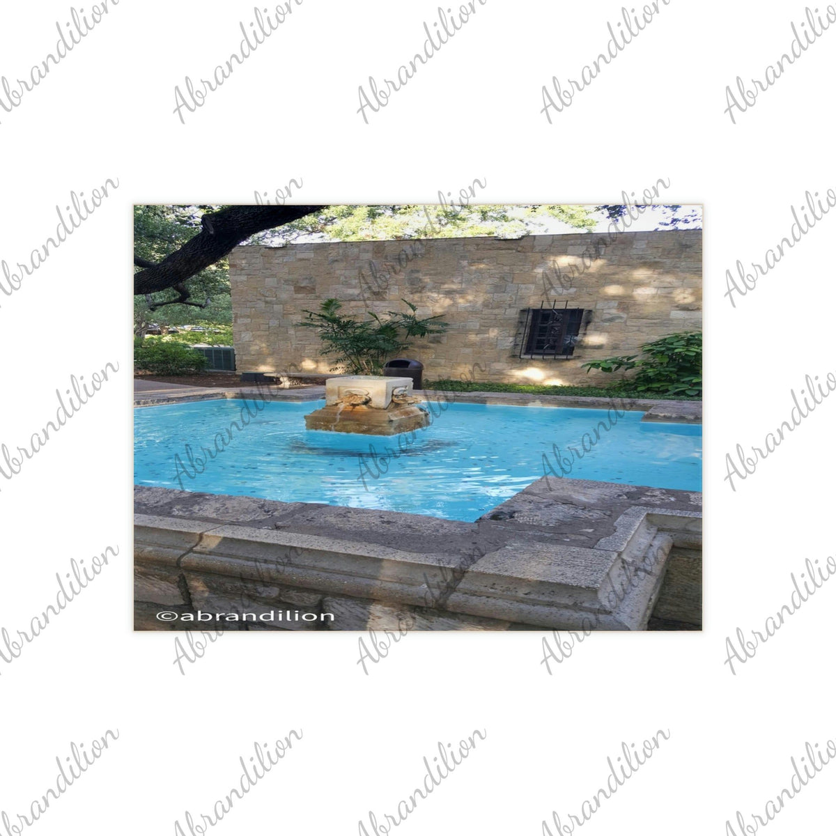 The Alamo Fountain Ceramic Photo Tile - abrandilion