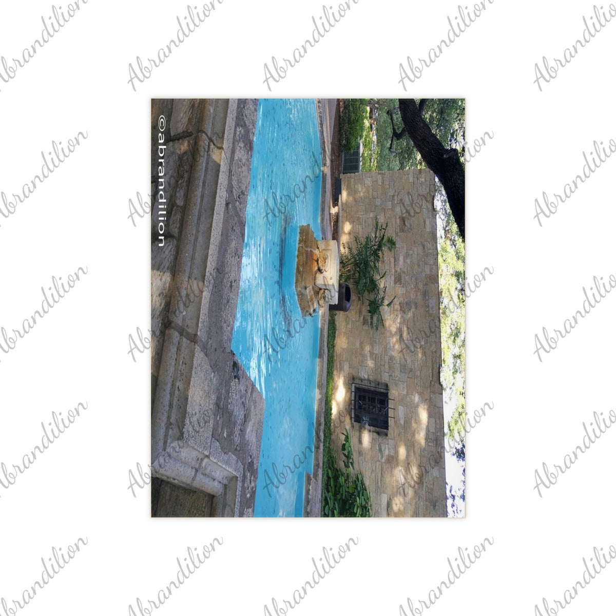 The Alamo Fountain Ceramic Photo Tile - abrandilion