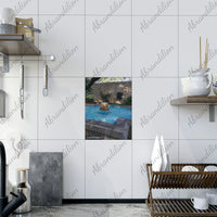 The Alamo Fountain Ceramic Photo Tile - abrandilion