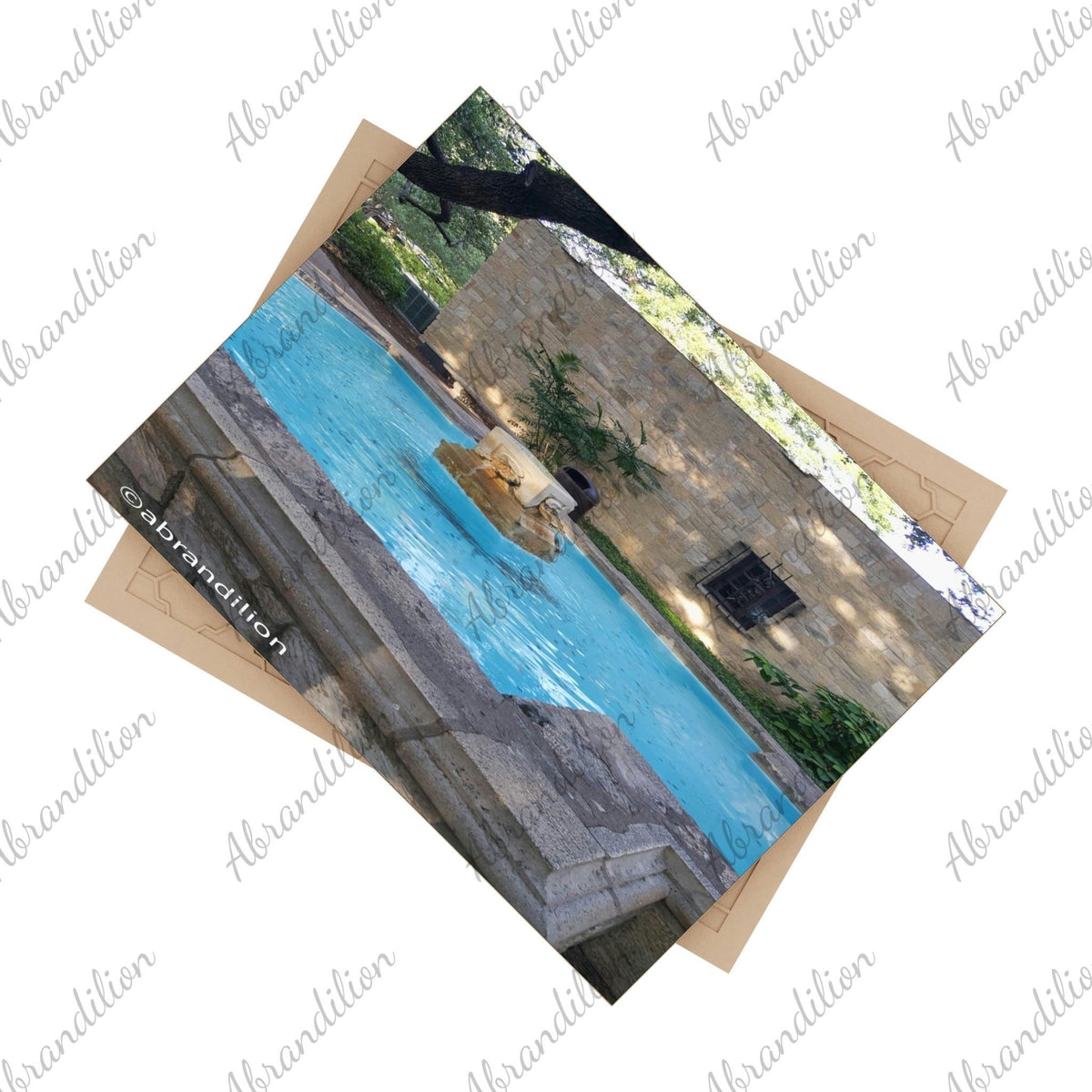 The Alamo Fountain Ceramic Photo Tile - abrandilion