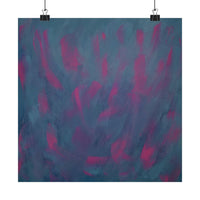 Abstract Blue & Magenta "Daydream" Matte Poster — Modern Textured Wall Art - abrandilion