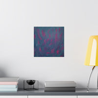 Abstract Blue & Magenta "Daydream" Matte Poster — Modern Textured Wall Art - abrandilion