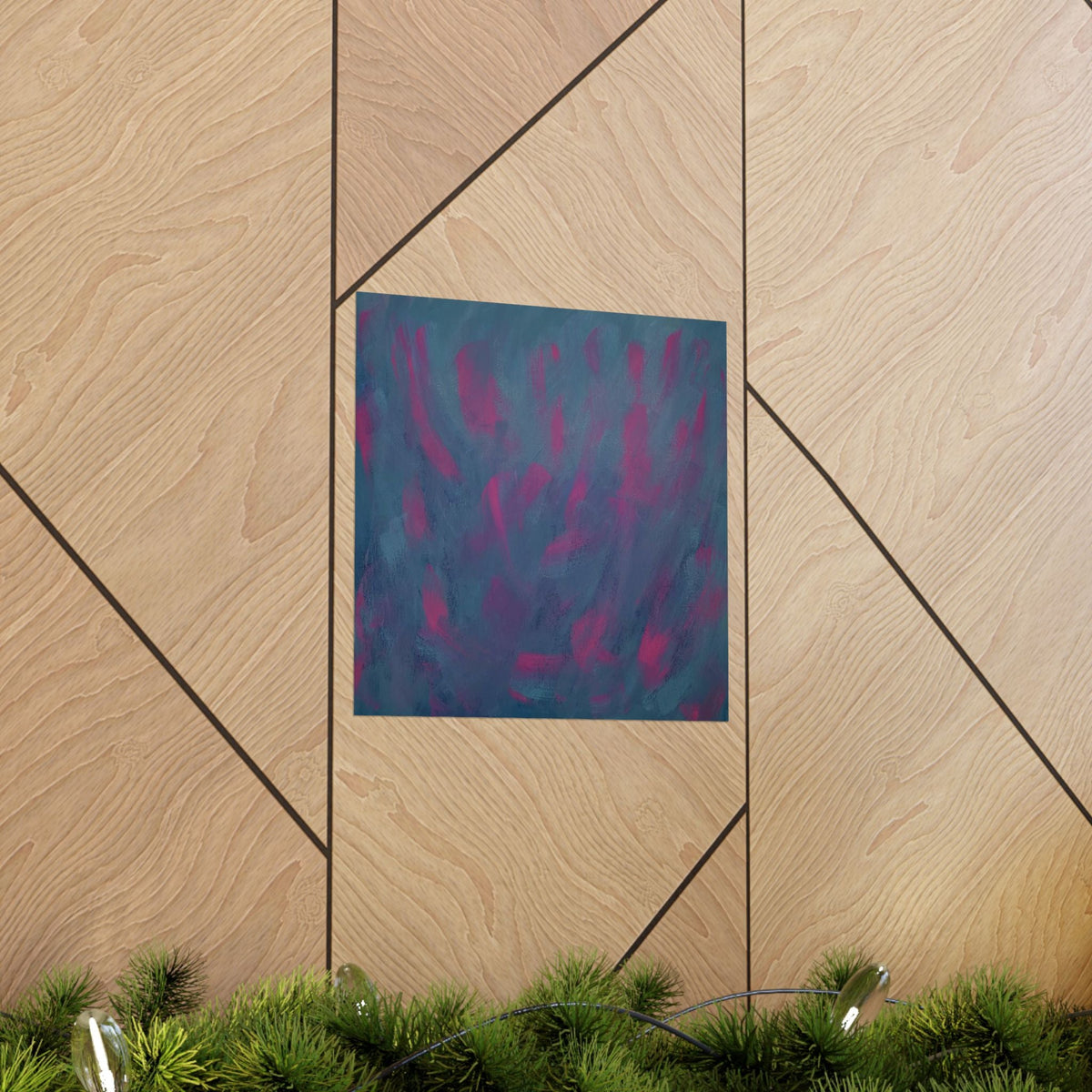 Abstract Blue & Magenta "Daydream" Matte Poster — Modern Textured Wall Art - abrandilion