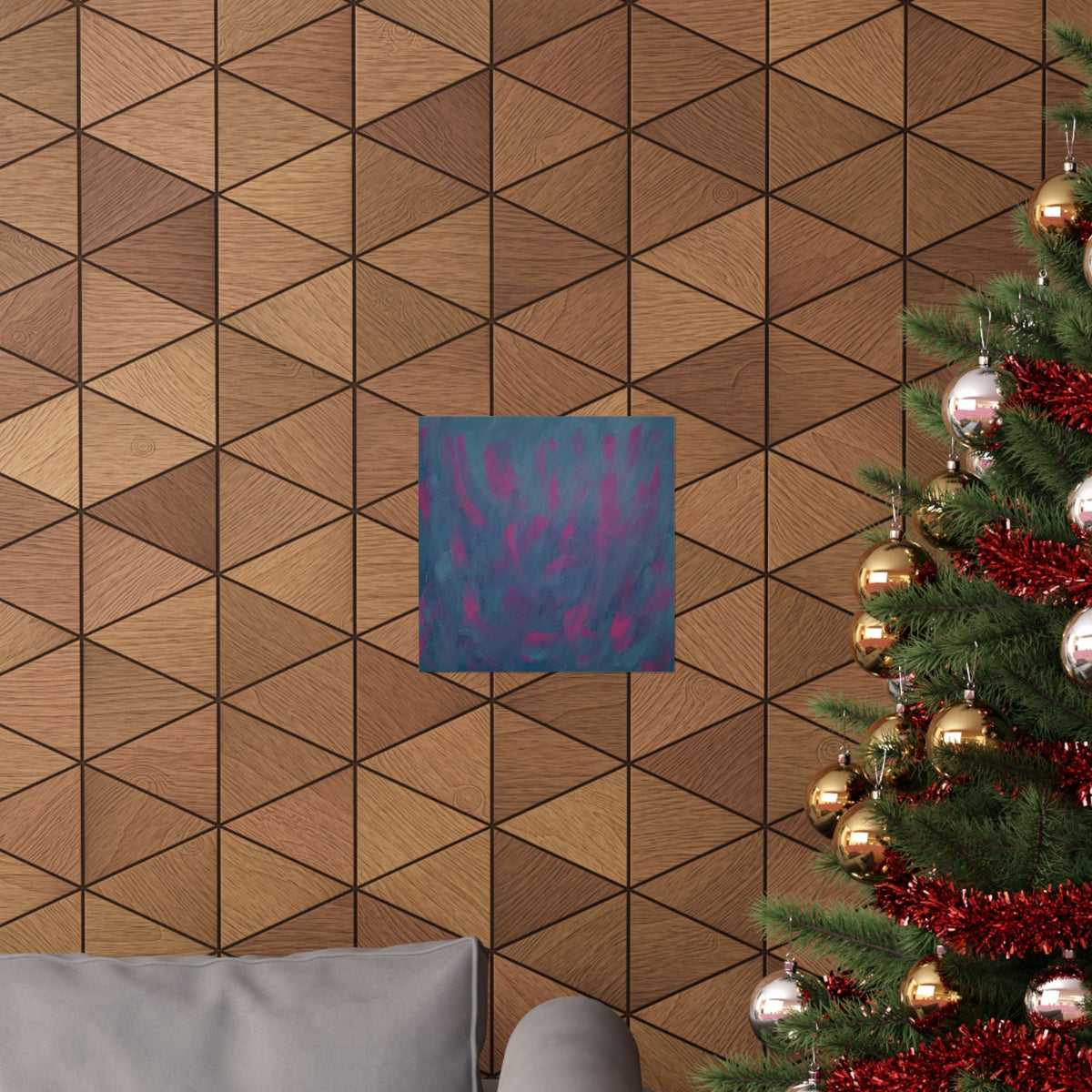 Abstract Blue & Magenta "Daydream" Matte Poster — Modern Textured Wall Art - abrandilion