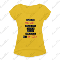 Be a Unicorn | Women's Roll Cuff T-Shirt - abrandilion