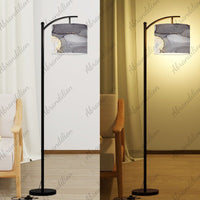 Black White and Gold - Arc Floor Lamp (Made in USA) - abrandilion