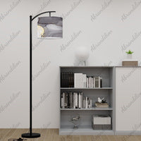 Black White and Gold - Arc Floor Lamp (Made in USA) - abrandilion