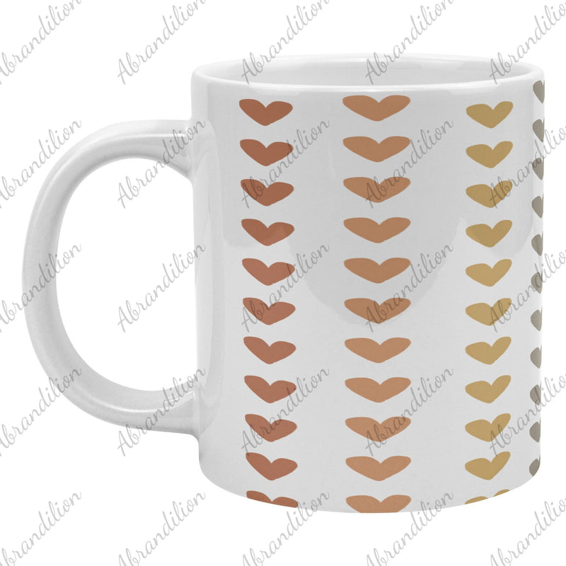 Boho Hearts Coffee Cup | Large Mug - abrandilion