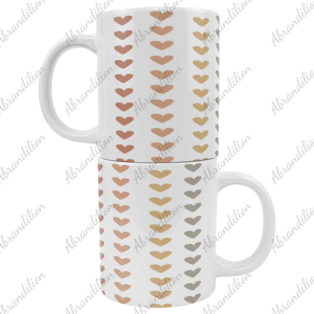 Boho Hearts Coffee Cup | Large Mug - abrandilion