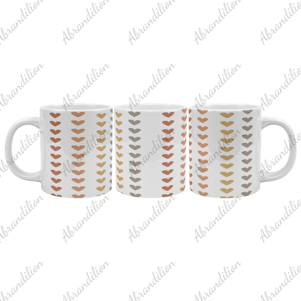 Boho Hearts Coffee Cup | Large Mug - abrandilion