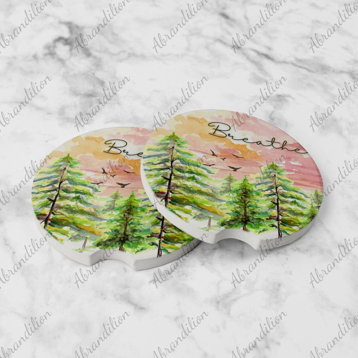 Breathe Car Coasters | Set of 2 - abrandilion