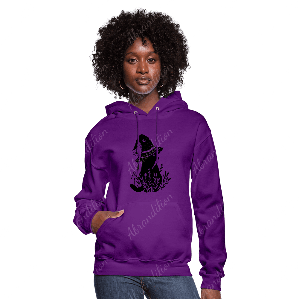 Cat With Witch Hat Women's Hoodie - abrandilion