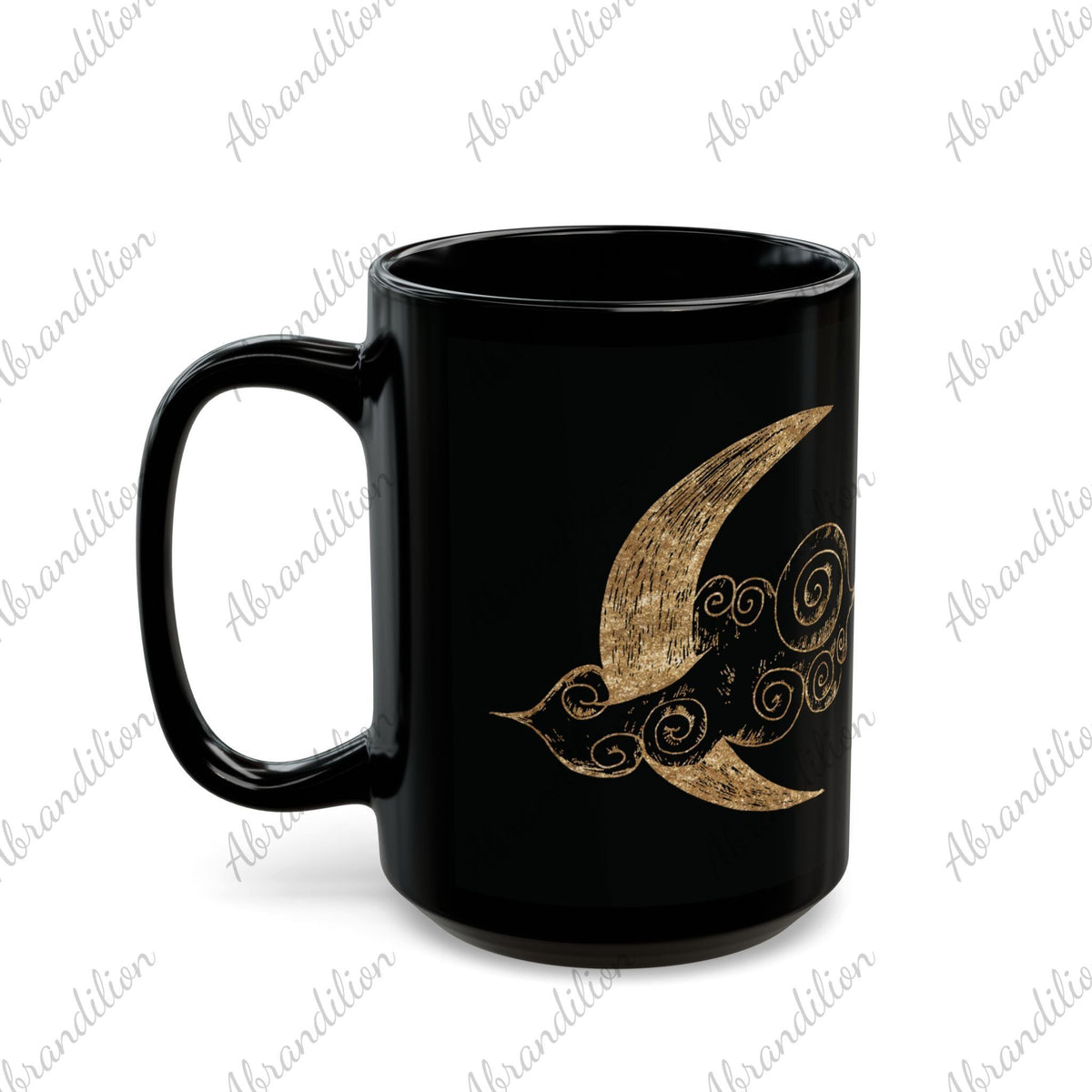 Celestial Sun and Moon Black and Gold Coffee Mug - Unique Astrology Tea Cup, Lunar Eclipse Gift, Boho Kitchen Decor, Galaxy Drinkware, - abrandilion