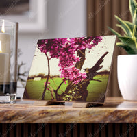 Ceramic Photo Tile — Vintage Pink Blossom Wall Art - abrandilion