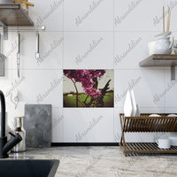 Ceramic Photo Tile — Vintage Pink Blossom Wall Art - abrandilion