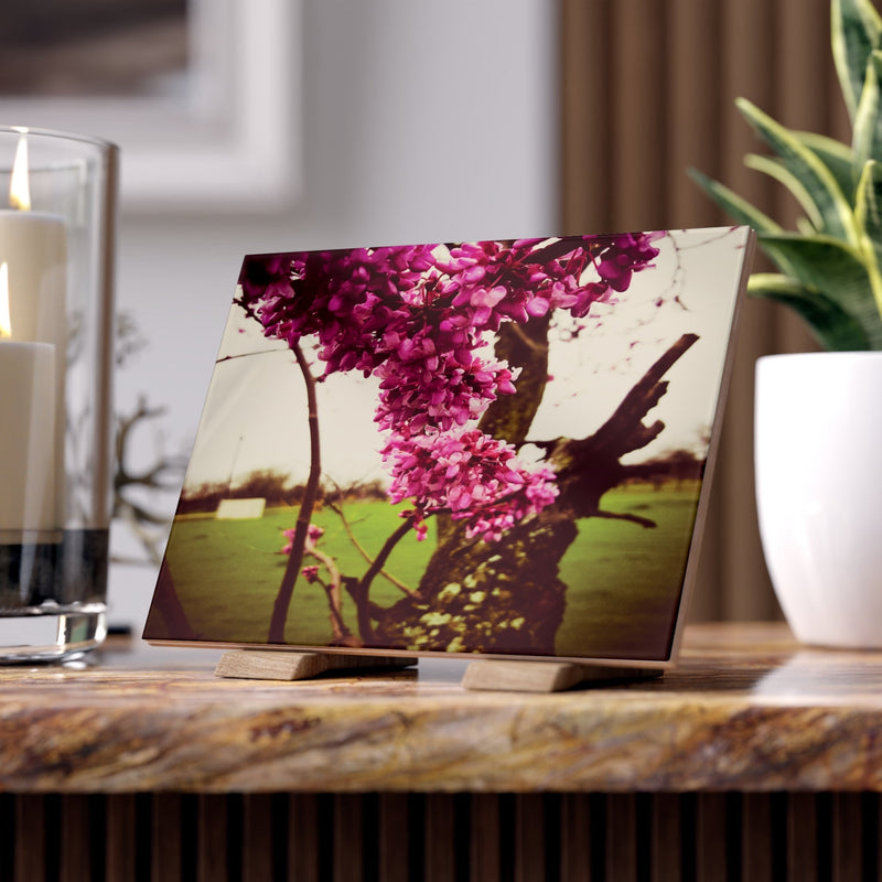 Ceramic Photo Tile — Vintage Pink Blossom Wall Art - abrandilion
