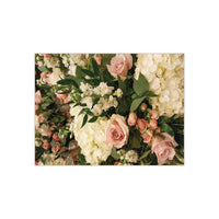 Ceramic Photo Tile — Vintage Pink Rose & Hydrangea Floral Keepsake - abrandilion